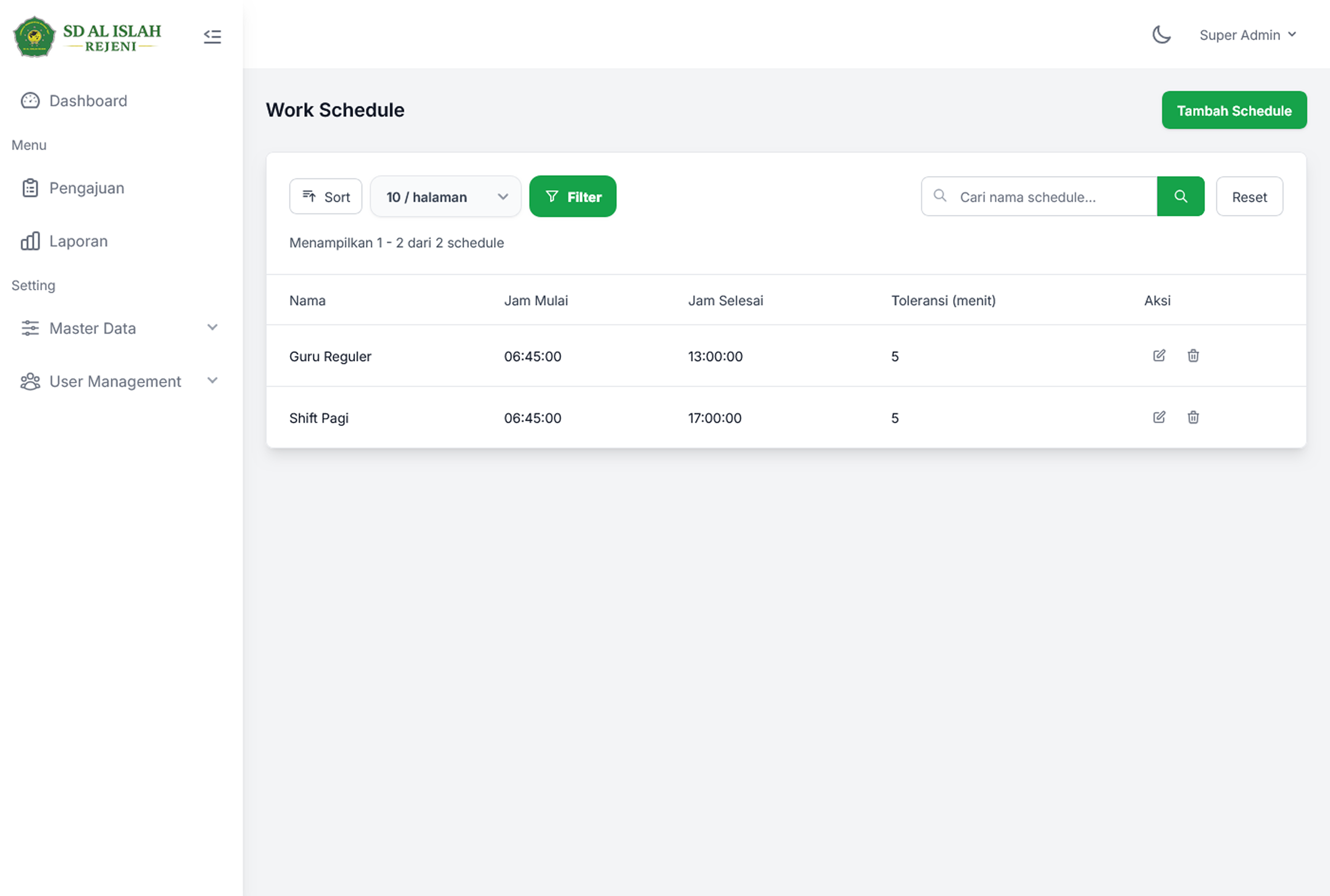 Attendance Management Dashboard 2